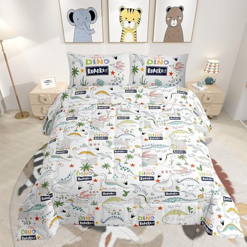 Set di biancheria da letto per bambini con dinosauri set di biancheria da letto per bambini e bambine set Trapunta reversibile per bambini e bambine set Trapunta reversibile per bambini e