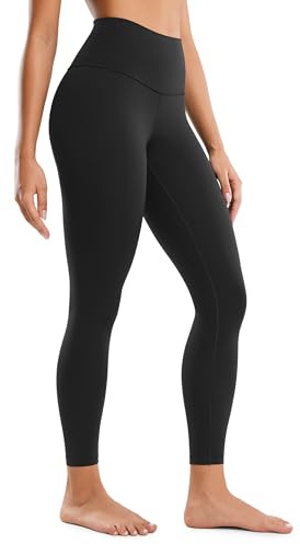CRZ YOGA Butterluxe Damen Sport Leggings - 64cm High Waist Blickdicht Yoga Leggins Sporthose Workout Gym Yogahose Schwarz 38