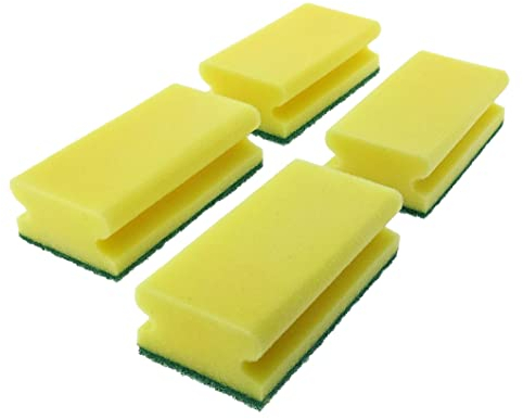 Lot de 4 éponges à récurer XXL - 130 x 70 x 45 mm - Jaune