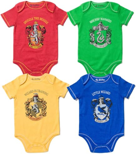 Harry Potter Baby-Jungen 0c9660ry Gymnastikanzug, Blau/Grün/Rot/Gelb, 6-9 Monate