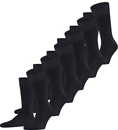 FALKE Herren Socken Happy Multipack M So Baumwolle einfarbig 6 Paar, Blau Dark Navy 6375, 43-46