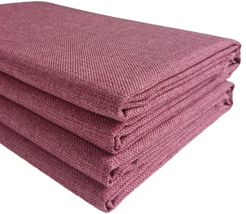 TinaKim Upholstery Fabric, Faux Linen Material, for Seat Sofa Chair Cover Repair (Rose 6, 6 Yard)
