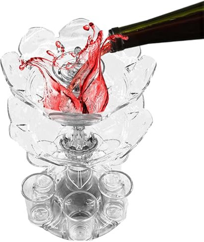 Schnapsspender mit Gläsern, Acryl Alkoholspender mit 6 Schnapsgläsern, Getränkespender Bar Schnapsgetränkespender, Schnapsglasspender und Halter mit Glassesa für Zuhause, Bar, Festival