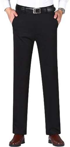 LCKDY Pantalon Classique très Extensible pour Hommes, Pantalon de Costume d'affaires Anti-Rides Taille Haute (Shape-T,50)