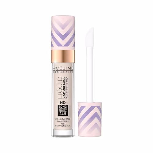 Eveline Cosmetics flytande kamouflage vattentät concealer – närande formel med hyaluronsyra och sheasmör, finns i 5 nyanser