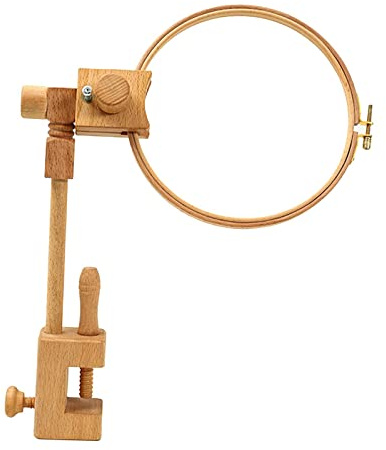 LeeQinersw Supporto per Telaio Da Ricamo Da Tavolo, Telaio in Legno, Supporto per Punto Croce, Legna, Anello da 20 cm
