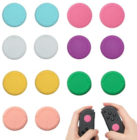 14 Stück Joystick Kappen Switch für Nintendo,Switch Ersatzkappe für Controller Stick Aufsätze,Antirutsch-Silikon Switch Thumb Grips Ersatzteile Cover Joy Con Kappen für PS5/PS4 Controller Zubehör