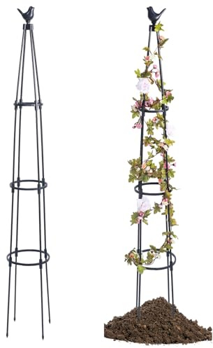 Yuecuu Obelisco da giardino per piante rampicanti, 170 cm, traliccio da giardino, supporto per piante da esterno, 1 confezione