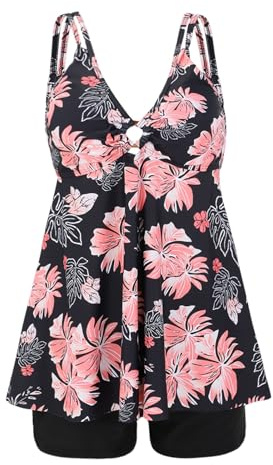 Tankini Set Kvinnor Plus Size Strandkläder Badkläder Hav Kostymer Hög Midja Push Up Sommar Tankini Tvådelad Simning Elegant Baddräkt Kvinnor Med Magkontroll Badkläder Pool Toppar Och Shorts