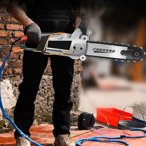 Motosierra de mano sin escobillas, motosierra eléctrica para cortar hormigón, cortadora de muros profesional con cadena de diamante, con supresión de polvo con alimentación de agua,Double Chain-350