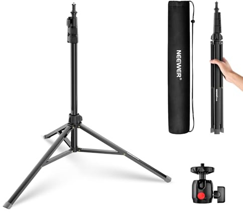 NEEWER ST200B Support d'éclairage de Studio Portable en Aluminium 56-200cm avec Rotule et vis 1/4, Charge Maximale 4kg,Support Vidéo pour Téléphone, Softbox Stroboscopique, DSLR Caméra