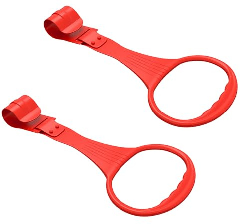 Milisten Anillas de Entrenamiento para Bebés 2 Piezas ABS Rojo Asas de Tracción para Parque Infantil y Cuna Ayuda para Que el Ñiño Se Ponga de Pie y Aprenda a Caminar Accesorio Seguro