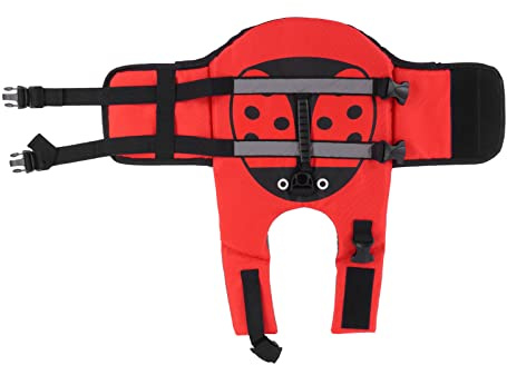 Generic Giubbotto di Salvataggio per Cani, Costume da Bagno Impermeabile Regolabile Ad Alta galleggiabilità per Cani di Taglia Media e Grande, Facile da Indossare e Togliere, Striscia Riflettente (M)