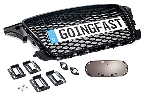 Kompatibel mit A3 8P Kühlergrill Waben Front Grill Emblemhalter 2x Simple Fix