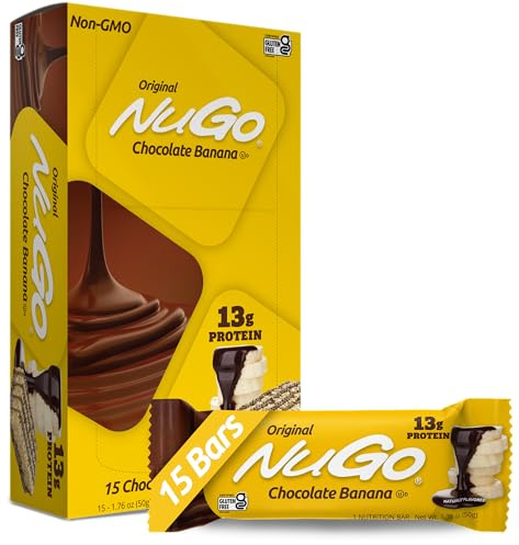 NuGo All-Natural Nutrition Bar, Chocolate Banana, 1.76-Ounce Bars (Pack of 15)