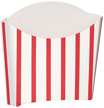 Red & White Striped Paper Snack Containers (12cm x 16cm) Pack of 8 - Perfect for Parties, Movie Nights, and Events
