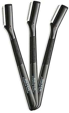 Beter - 3 Pcs Stainless Steel Eyebrow Razor Reusable Eyebrow Razor Facial Hair Razor