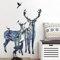 WandSticker4U®- Wandtattoo HIRSCH Familie aus dem Wald I Wandbilder: 78x109 cm I Wandsticker Rentier Reh Vögel Baum Waldtiere I Wand Deko für Wohnzimmer Schlafzimmer Küche Flur GROSS