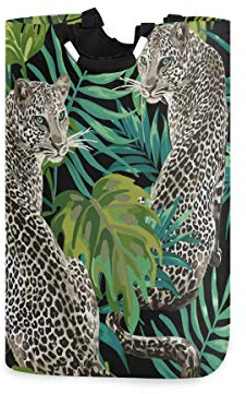 Mnsruu Panier à Linge Pliable avec poignée Motif léopard