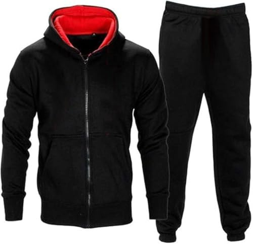 trending babz Unisex Kids Girls Boys Tracksuit Contrast Set Long Sleeve Fleece Zipper Hoodie Top Bottoms Jogging Joggers Gym School Size 7-13 Year