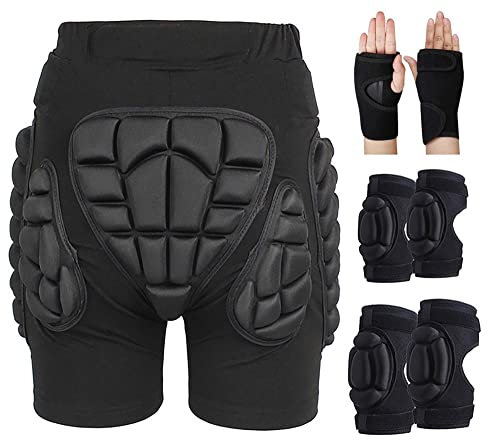 MCWJDSD Protektorenhose Herren/Damen Schutzhose Gepolstert Protektorhose Hüfte Protektor Widerstand Atmungsaktive Sporthose Für Eislaufen Skaten Skifahren Skater (Color : B2, Size : M)