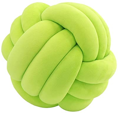 Edumov Cojín para nudos, cojín de nudos, cojín tejido a mano, cojín de peluche, escandinavo, cojín decorativo nudo, cojín anudado para sofá, cama, habitación, verde hierba, 20 cm