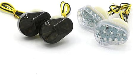 Baceyong 2x Moto Clignotant Clignotant, Moto LED Encastré Clignotant Indicateur Clignotant Lampe pour 12V Moto, Street Bike, Cruiser