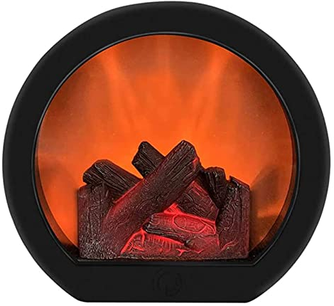 Riscaldatori ad Alta efficienza energetica, Lanterna per caminetto Lanterna per caminetto da Tavolo a Batteria, Stufa Portatile Nera Indipendente con Effetto Fiamma 3D per Uso Inte