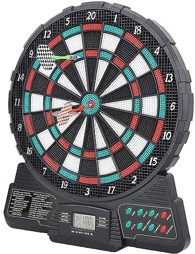 Automatisk darttavla för poäng, 12 tums elektronisk darttavla, 18 typer av spel och 159 sätt att spela, med LED digitala poängvisningstips, lämplig för 1-8 spelare