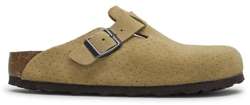 Birkenstock Unisex Boston BS Suede Embossed Emboss Dots New Beige Sandals 4.5 UK
