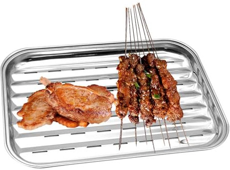 Zuasdvnk Grille de barbecue d'extérieur, bols de barbecue d'extérieur, grille polyvalente pour barbecue et légumes, grille réutilisable pour viande et légumes