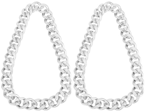SOFPLATE 2 stycken silverplastkedjor kubanskt klokt halsband 3280 cm konstgjord hiphop tjock stor 90-talet och (4) Året år punkstil rappare kostym pansarkedjor för män och kvinnor smycken