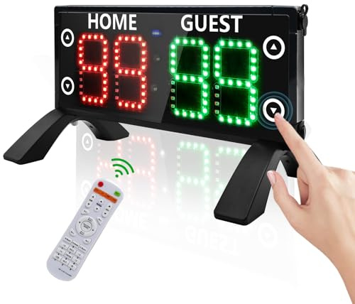 YZ High Bright Large Digital Scoreboard, Portable Outdoor Electronic Scoreboard with Remote, Score Keeper for Basketball/Pickleball/Outdoor Games