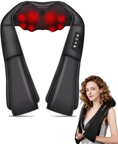 Trongle Nackenmassagegerät mit Wärme 2026, 4D Shiatsu Massagegerät Nacken Schulter, um Schmerzen am Hals,Rücken,Taille usw, mit Netz- & Auto-Adapter, zu lindern, Geschenk für Eltern & Partner