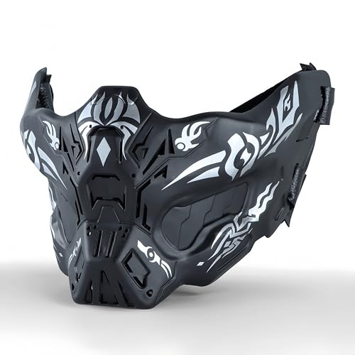 Half Face Ghost Mask Airsoft Paintball Mask， For Halloween Cosplay Paintball CS GamesTactical Gear