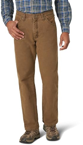 Wrangler Men's Rugged Wear Woodland Thermal Jean,Night Brown,40W x 32L