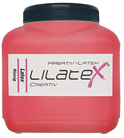 Lilatex 1 Liter farbiges Flüssiglatex/Farblatex/Latexmilch - dünnflüssiges Naturlatex (rot)