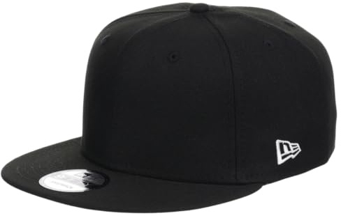 New Era Blank Custom 9FIFTY Adjustable Snapback Cap, Black/Grey UV