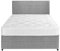 Perfect Sleep 3FT Single Grey Fabric Divan Bed Including Medium feel Quilted Mattress And Headboard