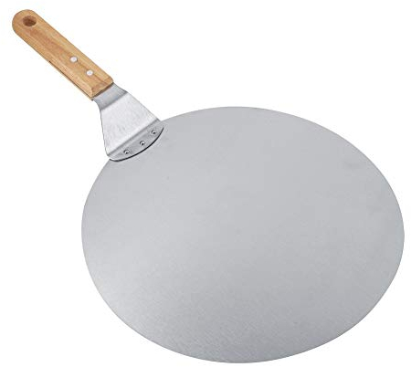 Pala per pizza in acciaio inossidabile, pala per pizza tonda in metallo, trasferimento per sollevatore di torta per cuocere pizza, pane, torte, torte fatte in casa