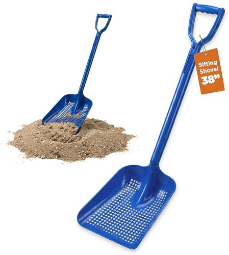 Sand Dipper Treasure Shovel Digger Sifter - Tough Plastic Shovel for Beach, Chicken Coop Poop, Goat Stall Cleaning, and Backyard Barns