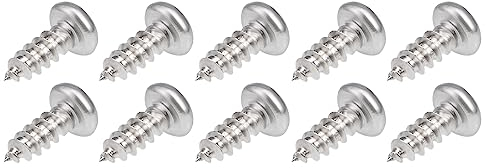 QUARKZMAN 3x8mm Auto Vis taraudeuses x 50PCS Acier Inox Acier Phillips Tête Cylindrique Auto Taraudage Vis pour Bois Cloison sèche Plastique, [Argent Gris]