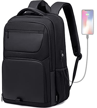 BJIAX Sac à Dos Ordinateur Homme Femme, Portable Imperméable Sac a Dos avec USB Charging Travail Affaires Voyage Université