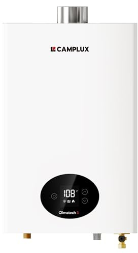 CAMPLUX Climatech 3 Tankless Water Heater Propane, 65,000 BTU Propane On Demand Hot Water Heater, Max 2.64 GPM, Indoor Installation, CX264, White