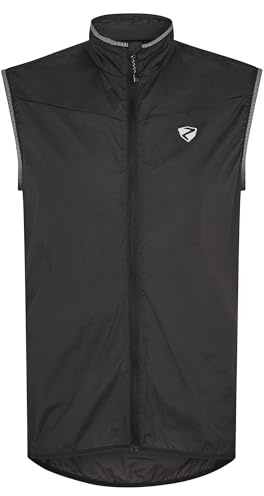 Ziener Nowig Chaleco Cortavientos, Bicicleta de montaña, Exterior, Resistente al Viento, Transpirable, Impermeable, Negro, 50 Hombres
