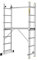 DRABEST PRO 3in1 Leiter aus Aluminium - Gerüst, Klappleiter, Mehrzweckleiter mit Arbeitsplattform & Eimerhaken - Höhenverstellbar, Klappbar - Aluleiterfür BAU, Garten, Haushalt - 2X 7 Stufen