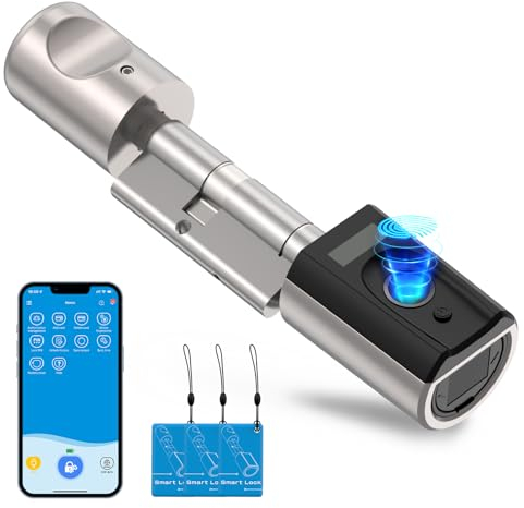 WELOCK Smart Empreinte Digitale,Carte RFID,Bluetooth APP e WiFi,Serrure Connectée IP65, Serrure Connectee Porte Entree Convient aux Portes de 50 à 100 mm