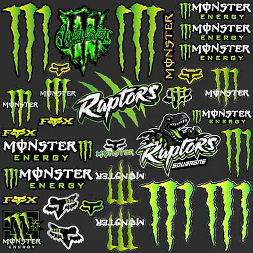 Motorrad Sticker,Aufkleber Für Motorradhelm,Auto Sticker,Monster Energy Aufkleber,Hochwertige Sticker für MotorräDer, Skateboard, Auto Und GeläNdemotorräDer (Dinosaurier)