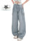 YINGWIN Star Jeans mit Gürtel Y2k Boyfriend Baggy Jeans Damen Aesthetic Stuff 90er Jahre Outfit Damen