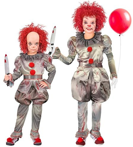 W WIDMANN MILANO Party Fashion – Barndräkt Killer Clown, Skräckclown, Halloween utklädnad